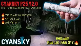 Cyansky P25 V2.0 | 3600 Lumen High Perfomance Tactical  Flashlight | XHP70.3 Muantap