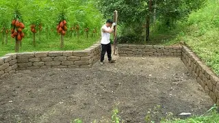 CEO Builds a House Foundation in the Forest – Facing Heavy Rain and Life Without Electricity