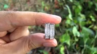 2CARAT INVISIBLE SETTING PRINCESS CUT DIAMOND CREOLLA EARRINGS