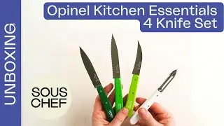 Unboxing Opinel Kitchen Essentials 4 Knife Set, Greens | Sous Chef UK SKU: IC0050