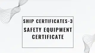 Ship Safety Equipment certificate
