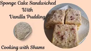 Sponge Cake Sandwiched with Vanilla Pudding!
