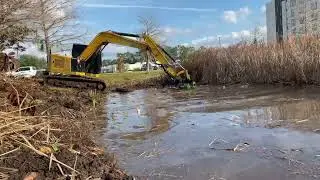 Retention pond cleaning
