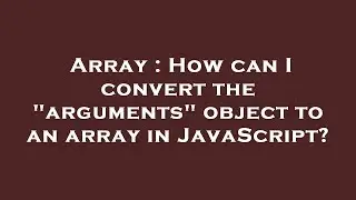Array : How can I convert the 