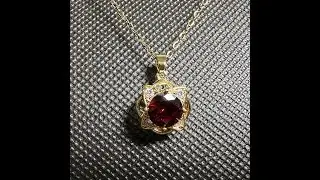 crystal rotating necklace vampire red