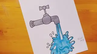 رسم صنبور ماء || how to draw tap || comment dessiner un robinet || como dibujar una llave de agua