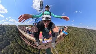 Бейс-прыжок с моста через человеческий тотемный столб | Иммерсивная 360 VR