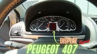 Peugeot 407 dashboard display screen attempted repair , écran d'affichage embarqué essayé de réparer
