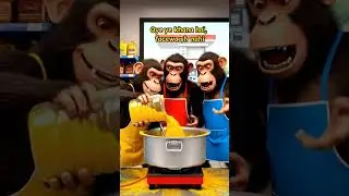 🐒 Petrol Pump Kitchen Comedy | 3 Monkeys Cooking Chaos | Funny Short Reel