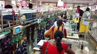 Sewing Line Layout on Manual Conveyer Hanger System
