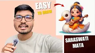 How To Draw Cute Saraswati Mata outline Drawing | Basant Panchammi Drawing | Pencil Drawing
