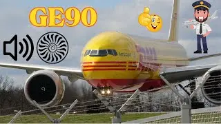 AeroLogic Piloten überraschen uns mit einer Extra GE90 Sound Einlage FRA Startbahn West