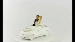 Topfigur brudepar i bryllupsbil  Dreamshop2u