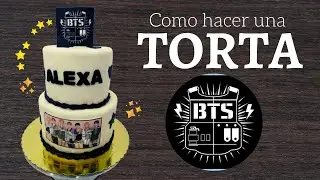 🥞TORTA BTS en masa FONDANT🥞 | Decoracion Facil para Cumpleaños.