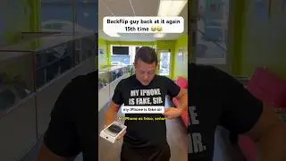 Backflip Guy WON Fake 14 Pro Max 🫣Watch till the end ‼️#shorts #iphone14promax #apple #funny #fyp