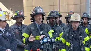 FDNY presser after rescuing window cleaners. Time Warner Center, NYC, 2/28/2025