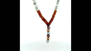 Natural Mix Semiprecious Stone Facet Rondelle Beads Gemstone Necklace