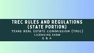 TREC - Texas real estate commission and licensing - State Portion 1