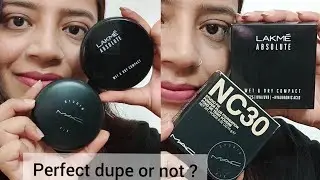 MAC Studio Fix Powder Plus Foundation vs Lakme Absolute wet & dry compact Review + Demo #dupealert