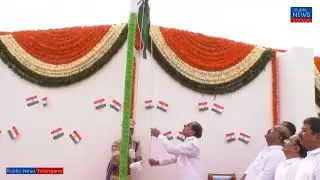 CM KCR Hoists National Flag at Pragati Bhavan Hyderabad | Independence Day 2023 |PublicNewsTelangana