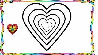 Cute rainbow drawing for kids, how to draw rainbow heart / #cutedraw #drawingforkids
