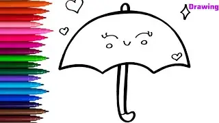 Draw an Umbrella Cute and Easy For Kids and Toddlers | Umbrella Drawing | Drawing For Kids