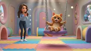 Cute Animated Cat Milo's Magic Playground Adventure with Lily