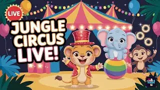 LIVE Ak Tree School: Jungle Circus Adventure 🎪 | 3D Animal Rhymes & Fun Nursery Songs for Kids