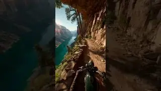 POV Motorcycle Ride on a Dangerous Cliff Trail 🔥|GhostEngine #shorts #youtubeshorts #viral #trending