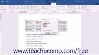 Word 2016 Tutorial Converting a Table into Text Microsoft Training