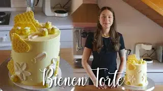 💛Rezept Kokos Torte mit Himbeeren & Erdbeeren - Bienenwaben Torte