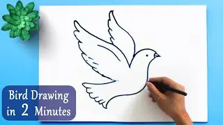 ✅ How To Draw a Bird in 2 Minutes | Easy Tutorial of Bird Drawing