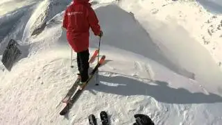 Skiing the Elevator at the Alta Chutes, The Remarkables, Queenstown