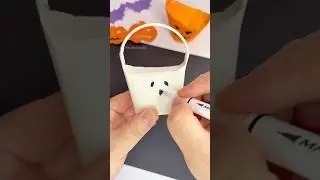 👻Самодельная коробка-слепок на Хэллоуин | Ведро для конфет🎃#шорты #рукоделие #мило #сделай сам #т...
