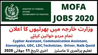 Ministry of Foreign Affairs MOFA Jobs 2020 | Cypher Assistant | Stenotypist | UDC | LDC | Technician