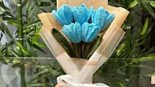 Diy tulip 🌷 flower bouquet beautiful aesthetic diy #short videos #diy #tulip #diy