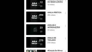 V&iacute;deo playlists do meu canal aula de m&uacute;sica-tom