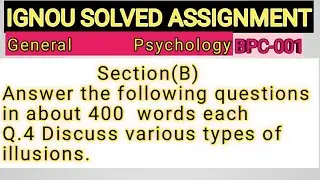 IGNOU SOLVED ASSIGNMENT BPC-001 Q.4