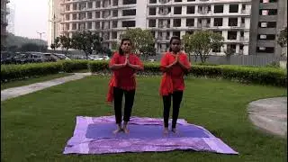 Yoga by mother daughter