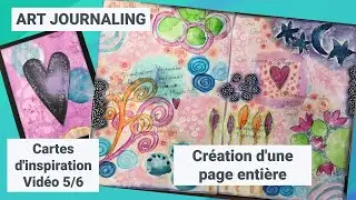 VIDÉO 5/6 - Art Journaling : Création d'une page entière inspirée des cartes d'inspiration