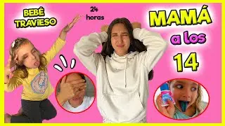 MAMÁ de BEBÉ TRAVIESO 24 HORAS 👶😱 HERMANAS LA LÍAN SOLAS en CASA