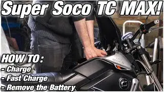 Super Soco TC Max - How to Charge and Remove Battery!