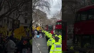 Indian flag flies high outside Indian High Commission in London #strike #protest  #india #london #uk