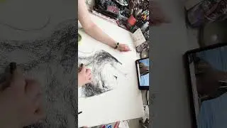 Draw a walrus with me! #asmr #art #artistdrawing #walrus #artist #charcoal #sketch #artasmr #draw