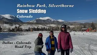 Snow Sledding Fun at Rainbow Park | Winter Morning in Silverthorne Colorado | Dallas Road  Trip