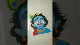 Krishna Acrylic Painting Fast forward 💕#shorts #art #drawing #krishna #littlekrishna #foryou #yt