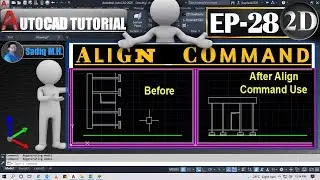 #28 AutoCAD Tutorial Align Command In Hindi