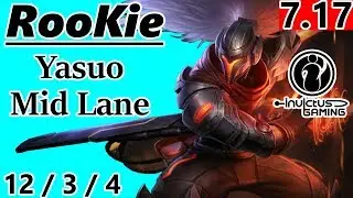 IG RooKie as Yasuo Mid Lane - S7 Patch 7.17 - RANK 3 Korean Challenger - Full Gameplay