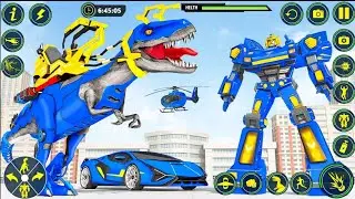 Dino Transform Robot Car Game Flying Dino Game l Save City From Robot Monster | Android iOS