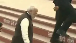 PM Modi slips, falls on steps at Atal Ghat in Kanpur